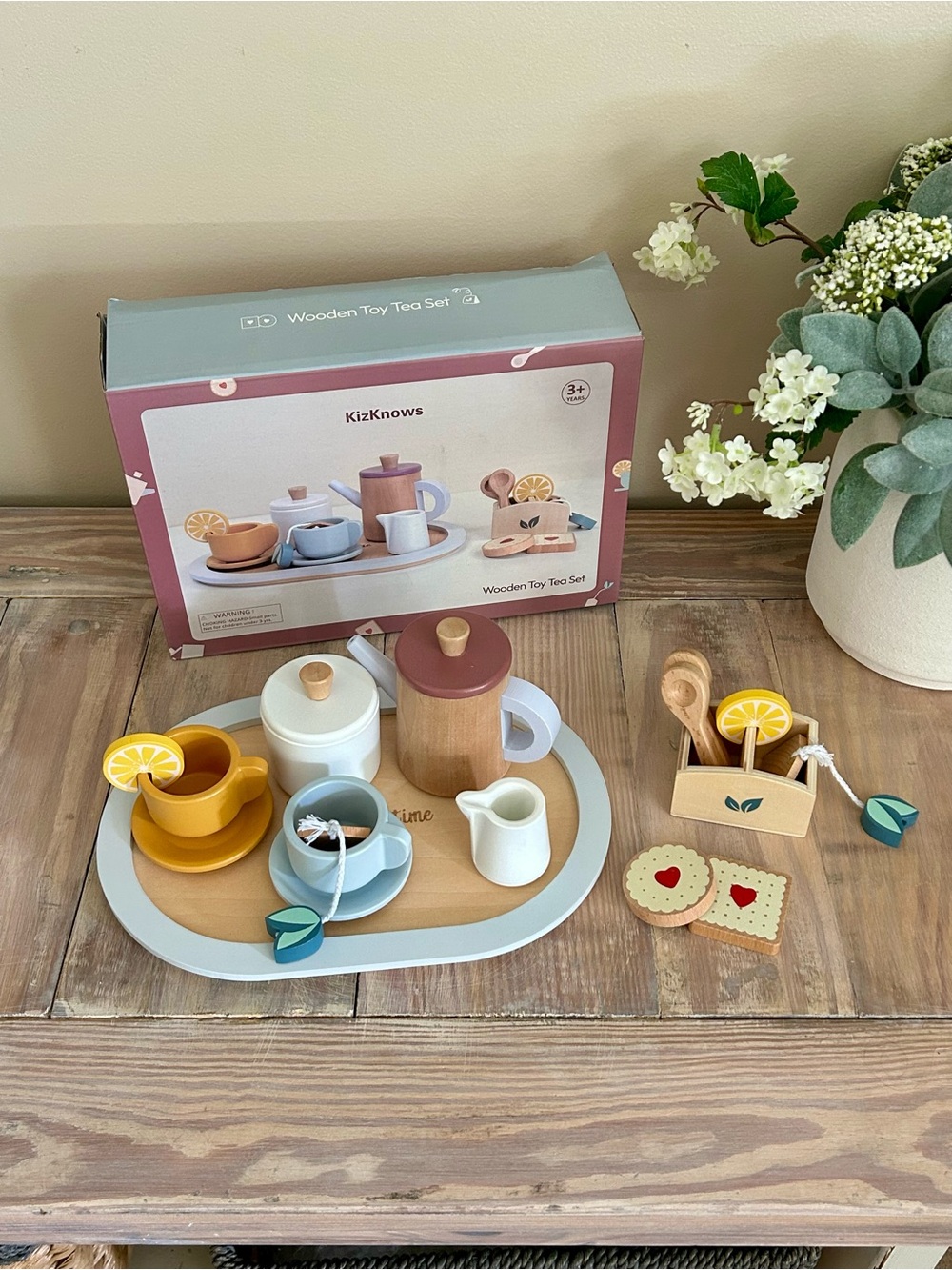 Wooden Play Tea Set for Two ☕️🍪